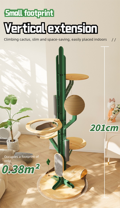 Cactus Solid Wood Cat Nest Tree