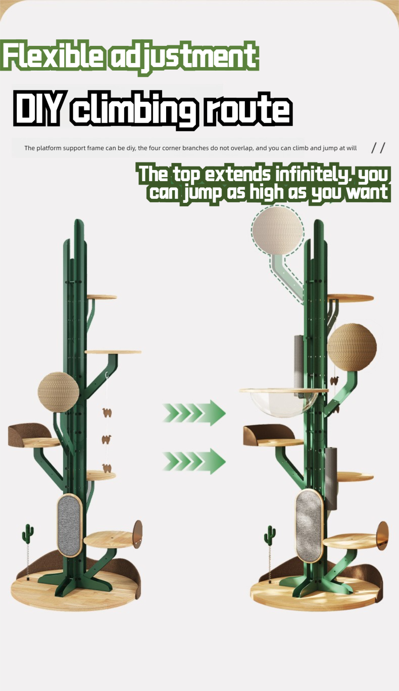 Cactus Solid Wood Cat Nest Tree