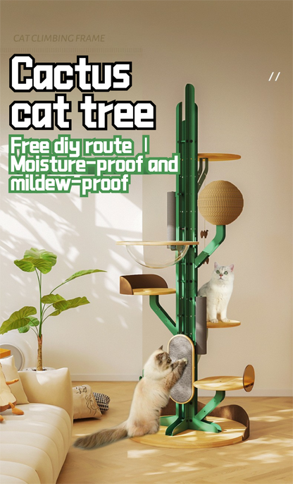 Cactus Solid Wood Cat Nest Tree