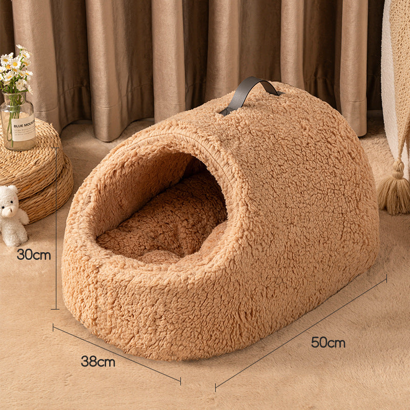 Lamb Wool Cat Bed