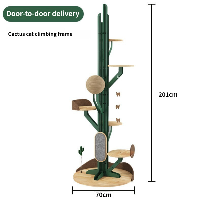 Cactus Solid Wood Cat Nest Tree